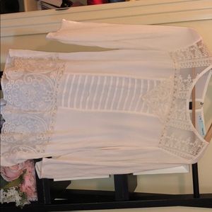 Ivory lace layered top